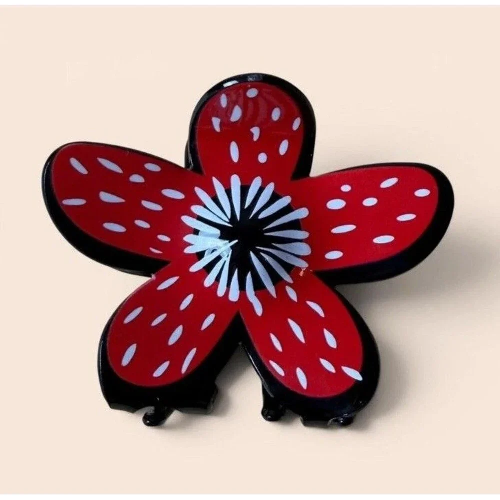 Stranger Things Inspired Demogorgon Claw Hair Clip Red Black White Netflix